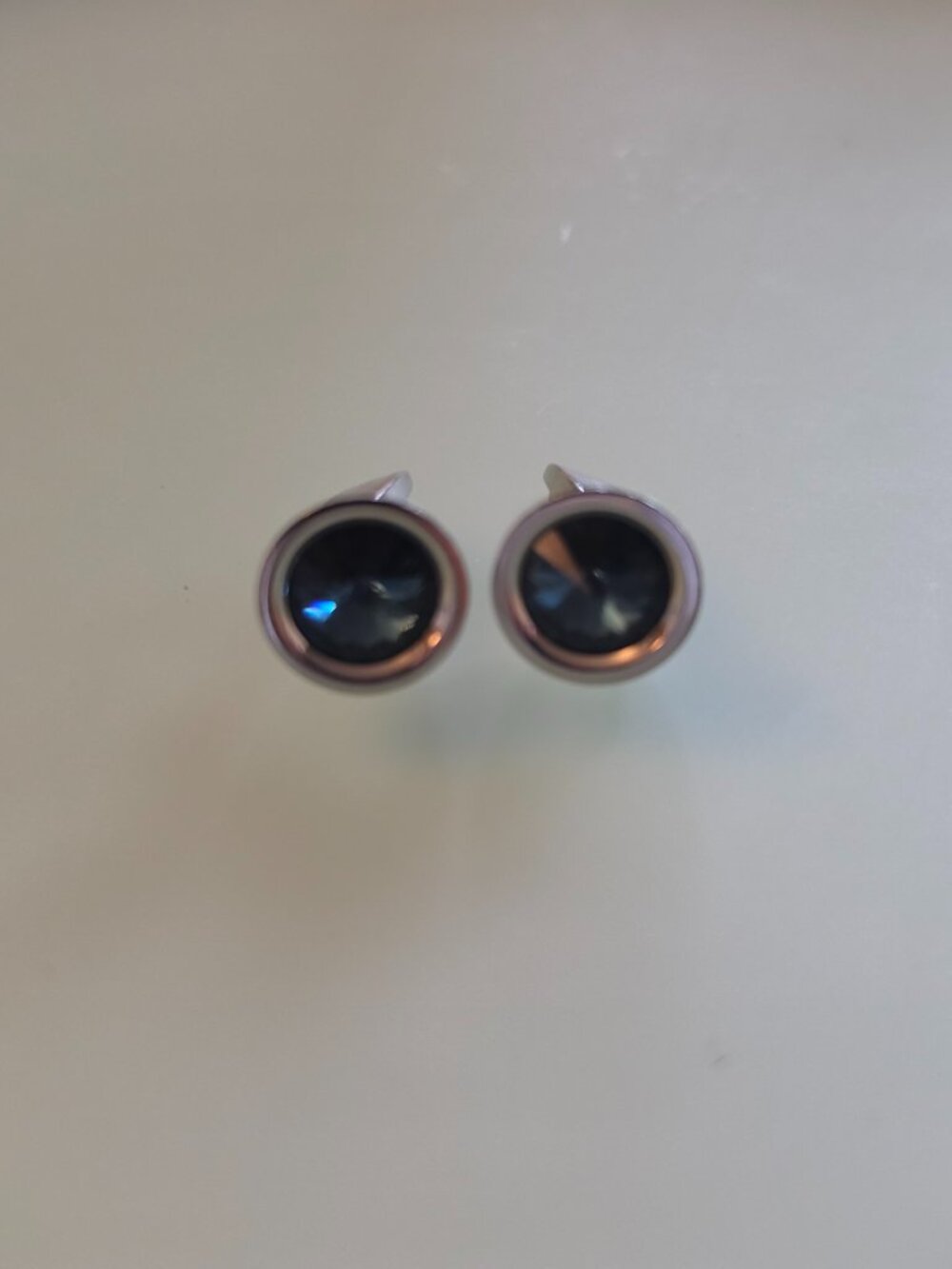 Swarovski silver and blue stone cufflinks